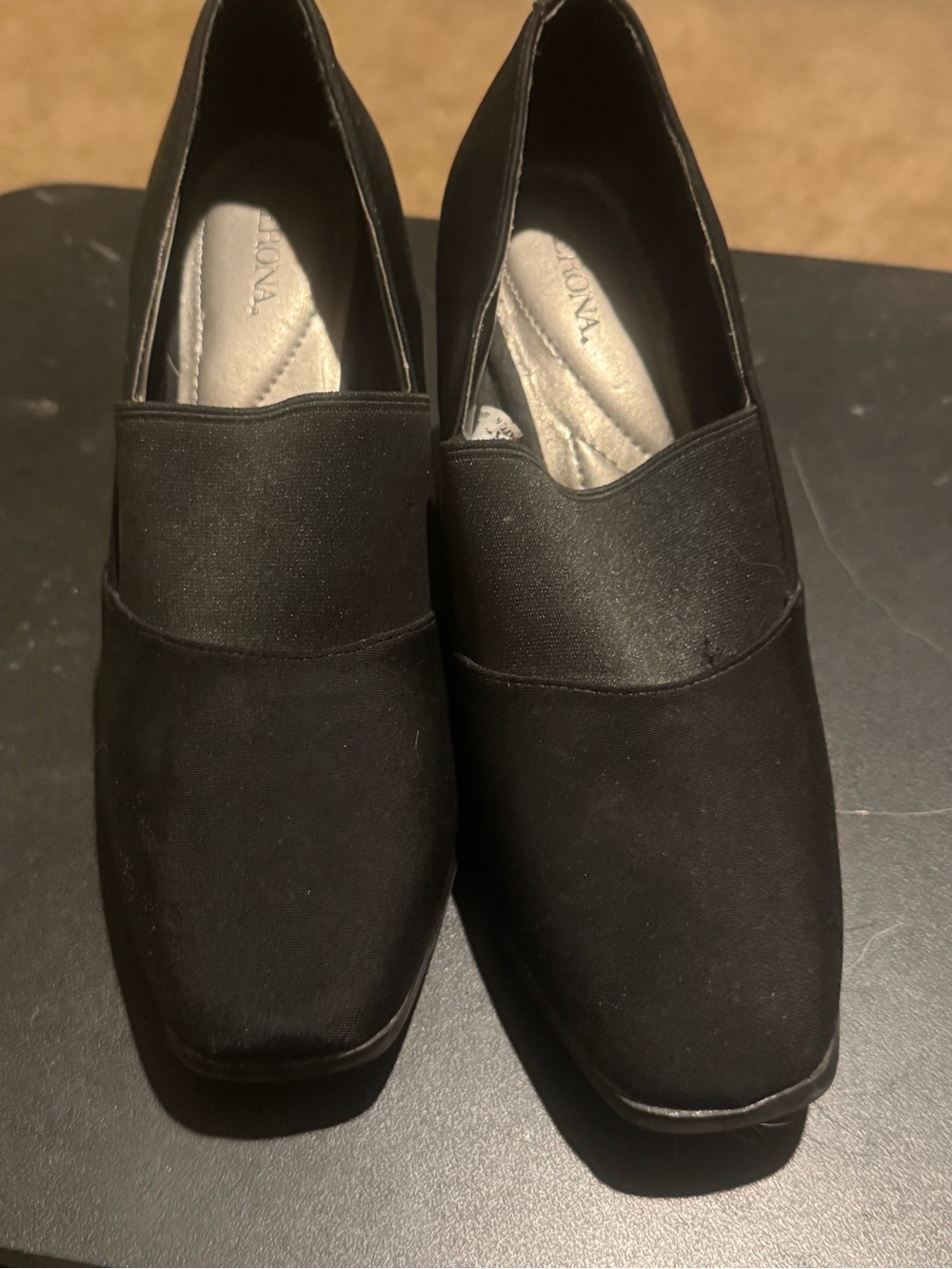 Merona Black Women's Slip-On Square-Toe Heels